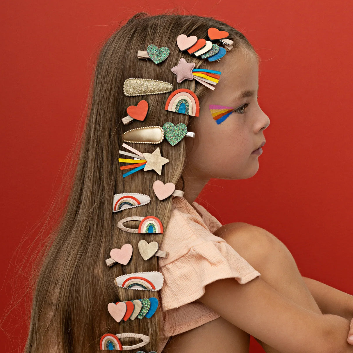 Retro Rainbow Layered Heart Clips • Mimi & Lula (2 stuks)