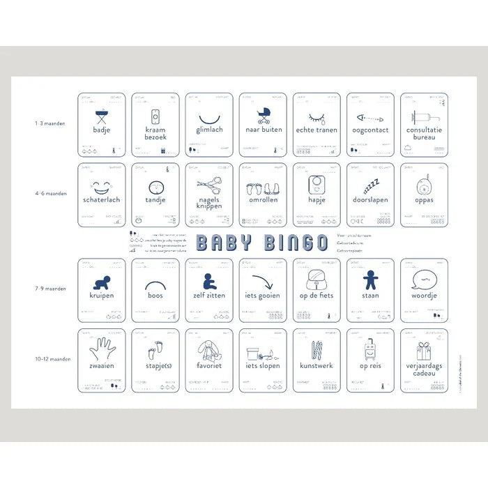 Baby Mijlpalen Bingo