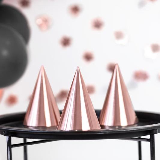 Feesthoedjes • Rosé Goud (6 stuks)