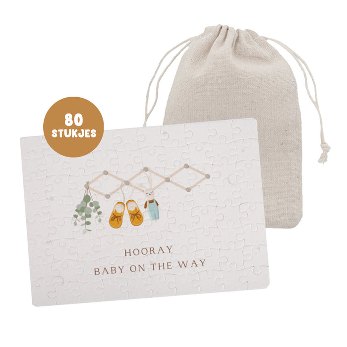 puzzel baby on the way zwangerschapsaankondiging 80 stukjes little concept
