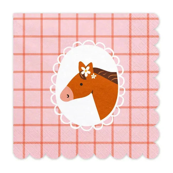 servetten paard hobby horse roze