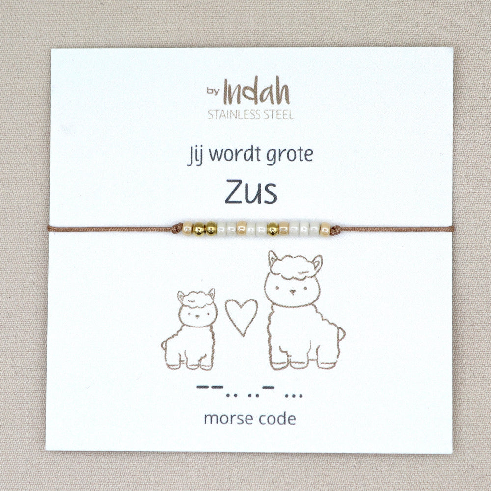 jij wordt grote zus armband morse code