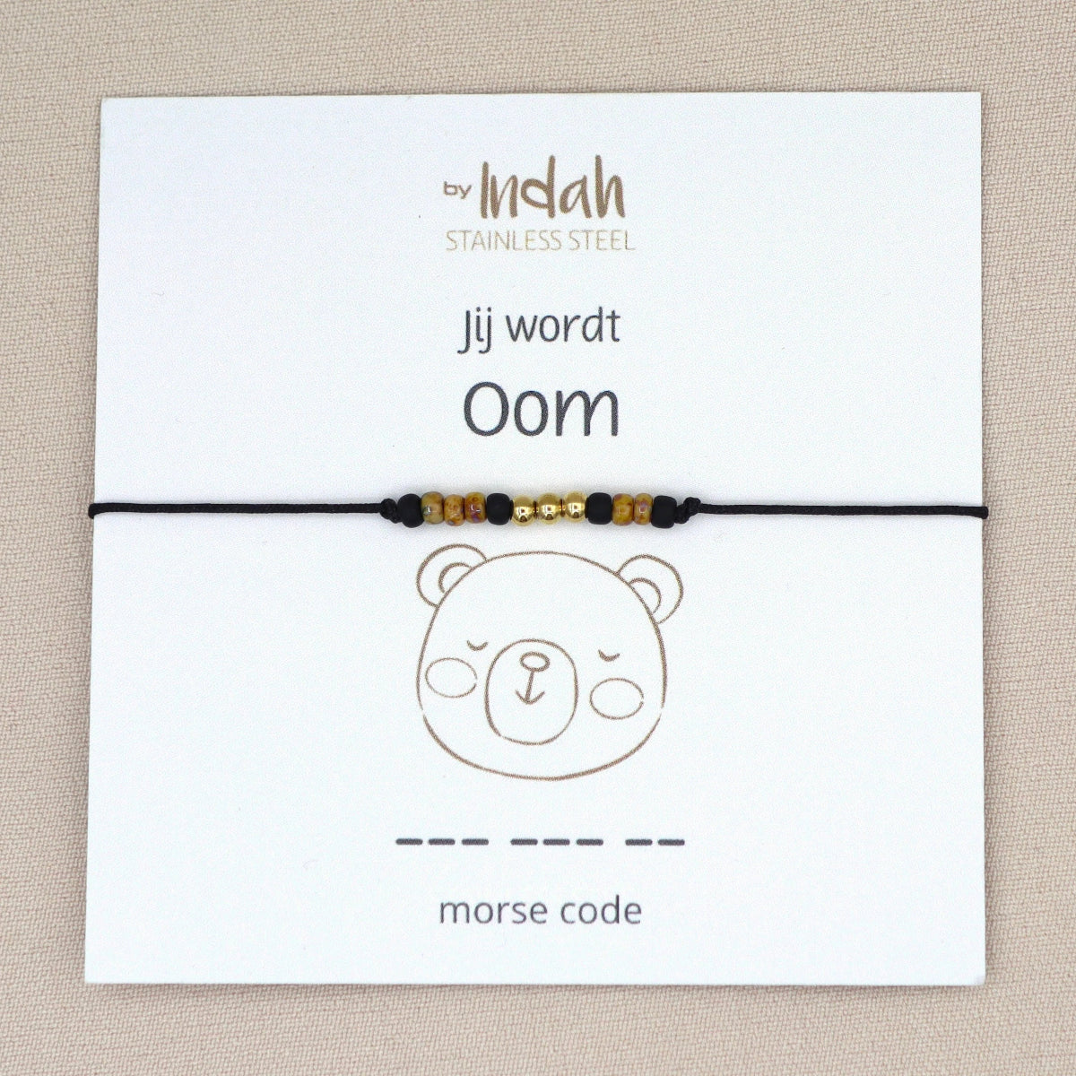 armband jij wordt oom morse code