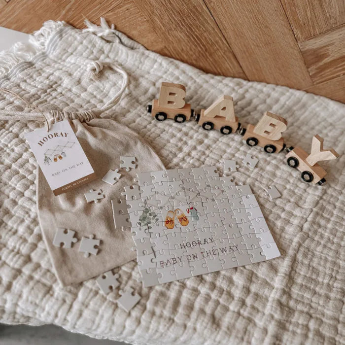 puzzel baby on the way zwangerschapsaankondiging 80 stukjes little concept