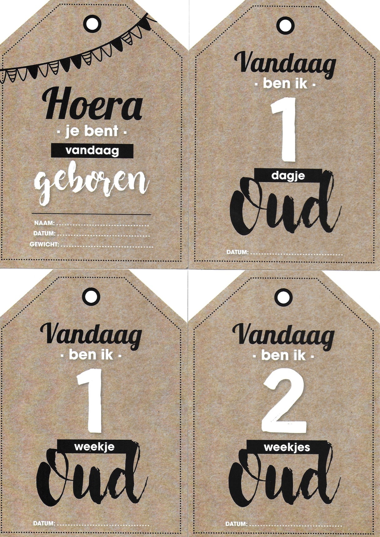 Mijlpaallkaarten '1ste jaar' (labels) - HelloBaby.be