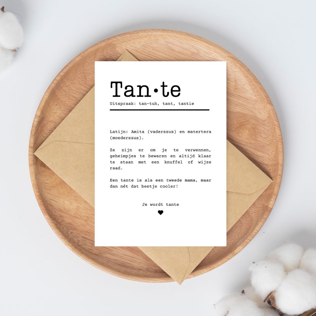 wenskaart a6 kaar je wordt tante