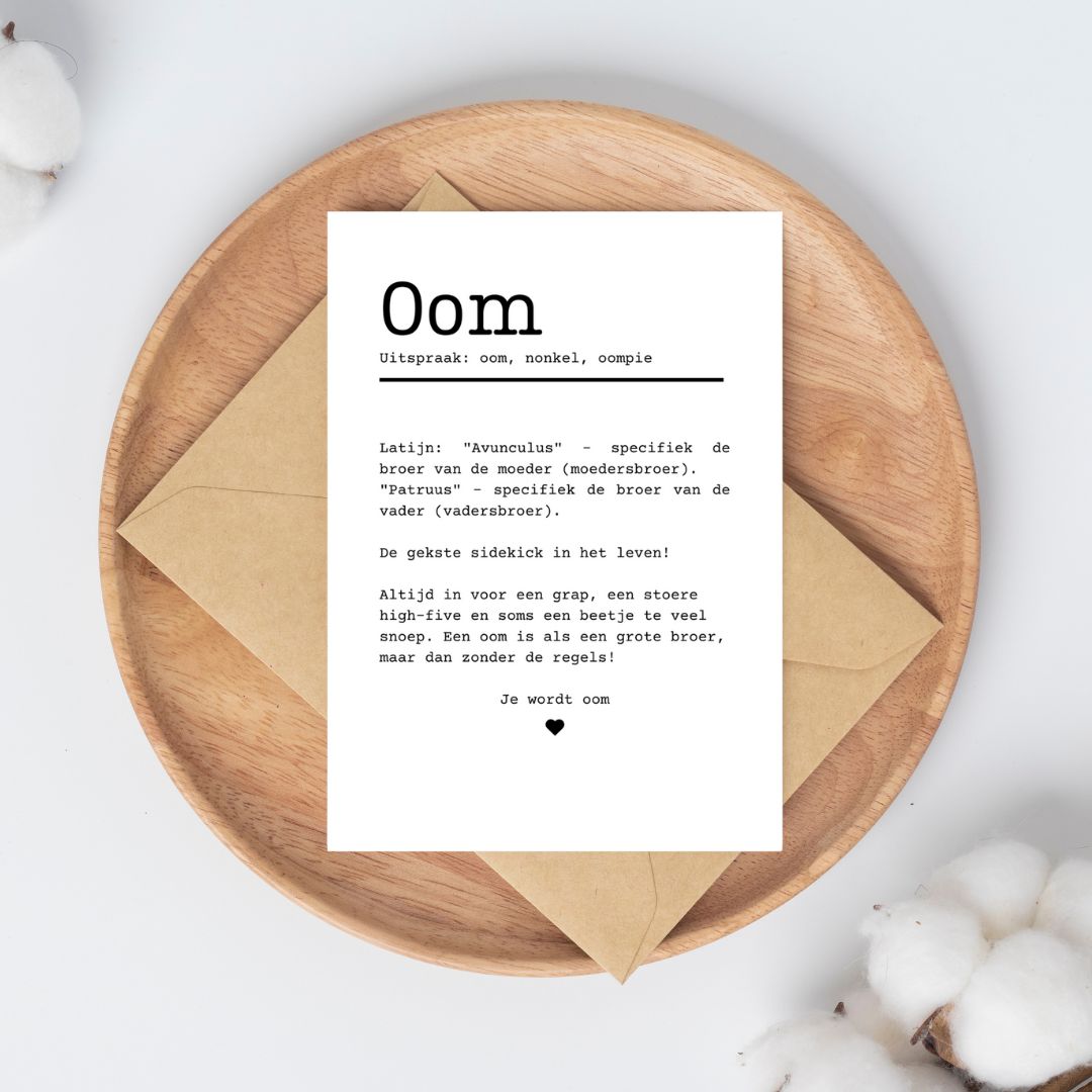 A6 kaart wenskaart je wordt oom