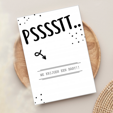 kraskaart psssstt baby wij krijgen een baby