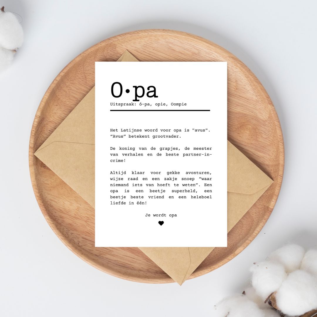 a6 kaart je wordt opa wenskaart