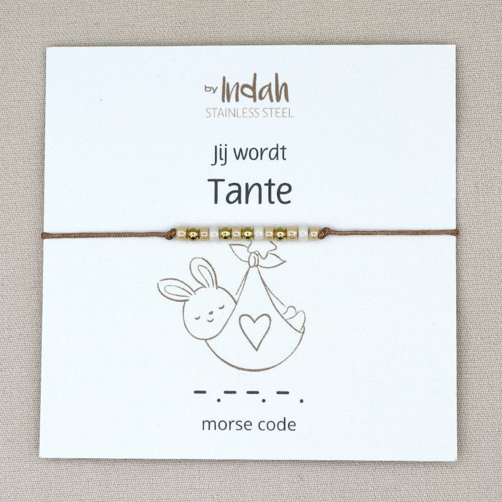 jij wordt tante armband morse code