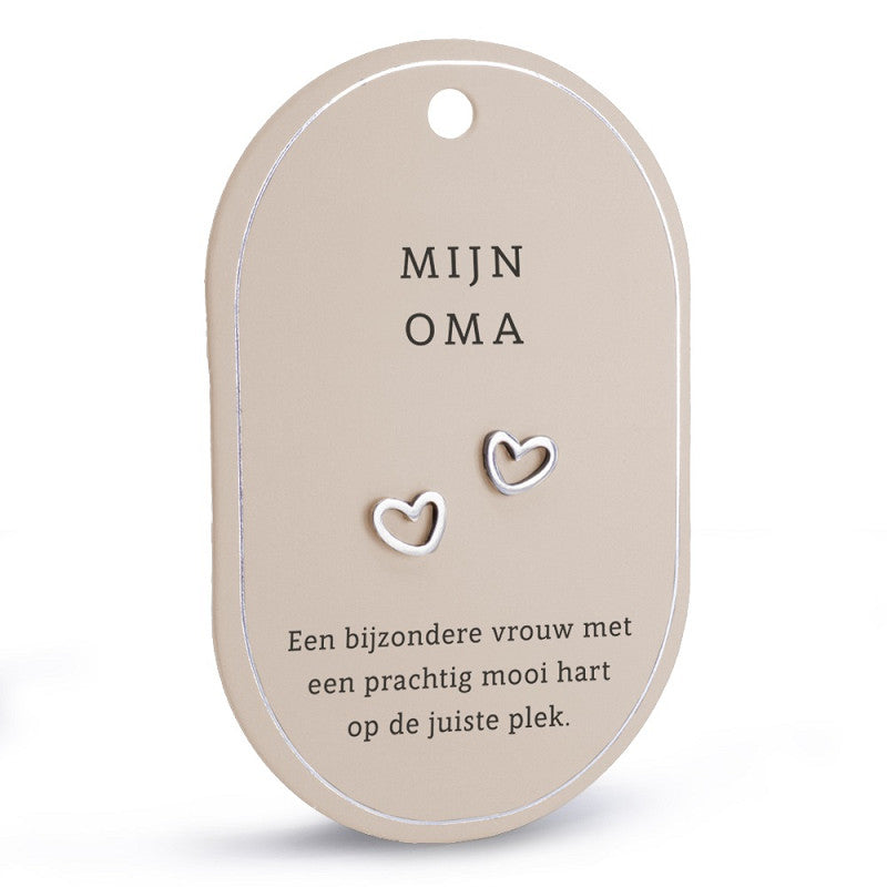 oorbellen oorringen oma geschenk hartjes  zilver