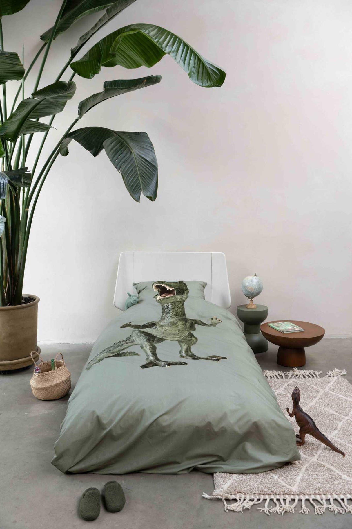 dekbed dino green groen snurk amsterdam eenpersoons kinderdekbed donsovertrek 