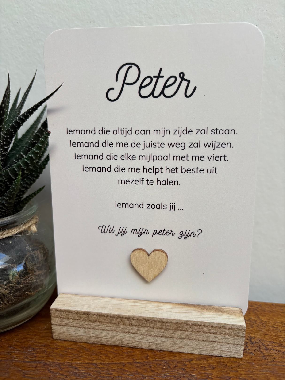 Ansichtkaart Peter • Houten Hartje