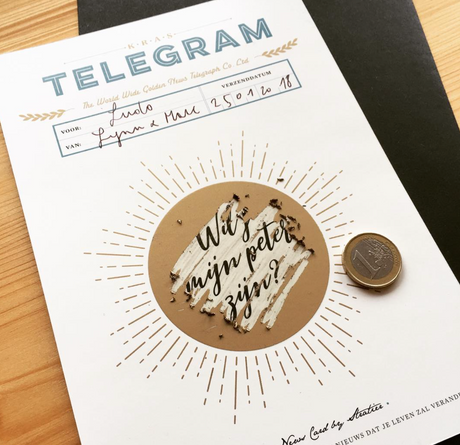 krastelegram wil  je mijn peter zijn kraskaart dieter coppens stratier