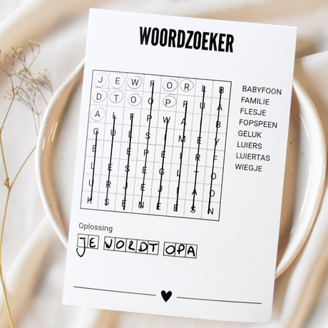 A6 Woordzoeker • Je Wordt Opa