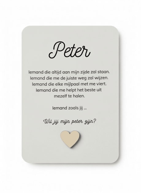 A6 postkaart wil jij mijn peter zijn