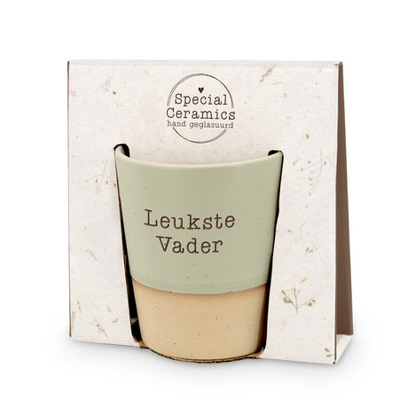 koffietas mok groen de leukste vader keramisch