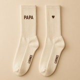 papa sokken papa kousen beige met hartje loones