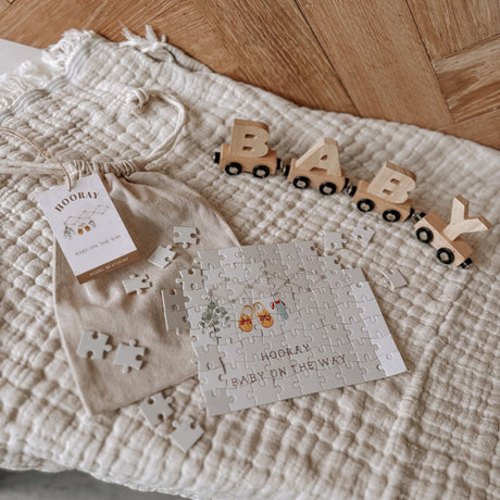 puzzel baby on the way zwangerschapsaankondiging 80 stukjes  little concept