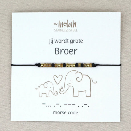 jij wordt grote broer armband morse code