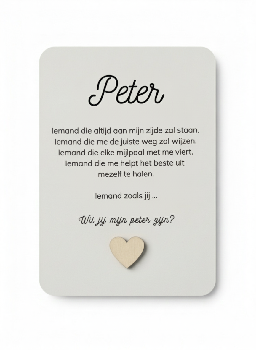 A6 postkaart wil jij mijn peter zijn