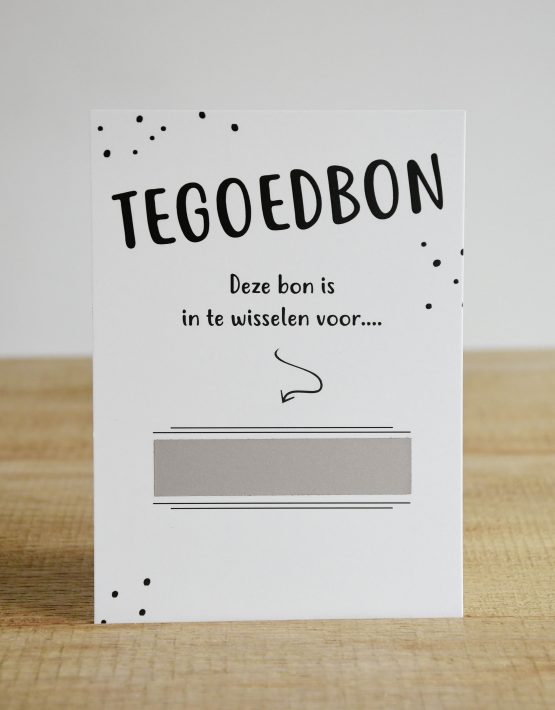 kraskaart tegoedbon zwart wit