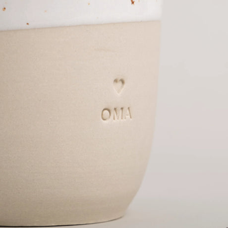 keramische mok koffiemok koffietas oma keramiek beige 