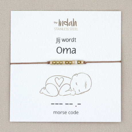 je wordt oma armband morse code