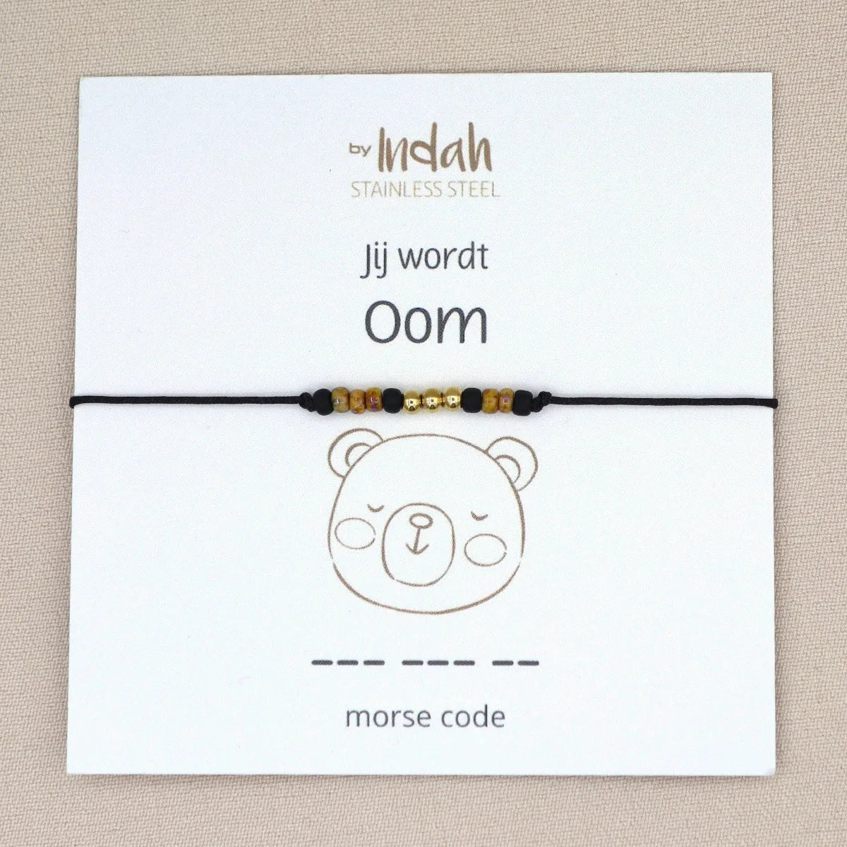 armband jij wordt oom morse code