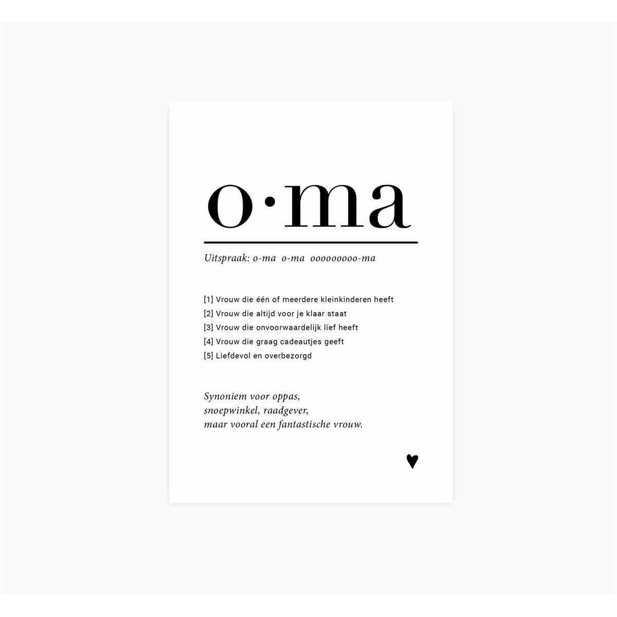 A6 Ansichtkaart • Oma