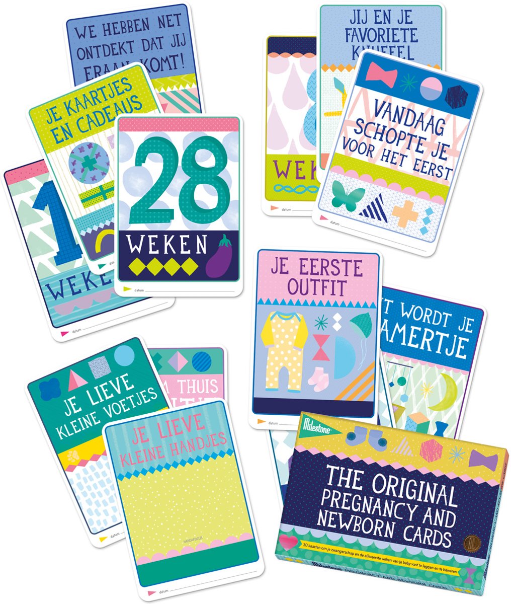Milestone pregnancy en newborn cards (Nederlandstalig) - HelloBaby.be