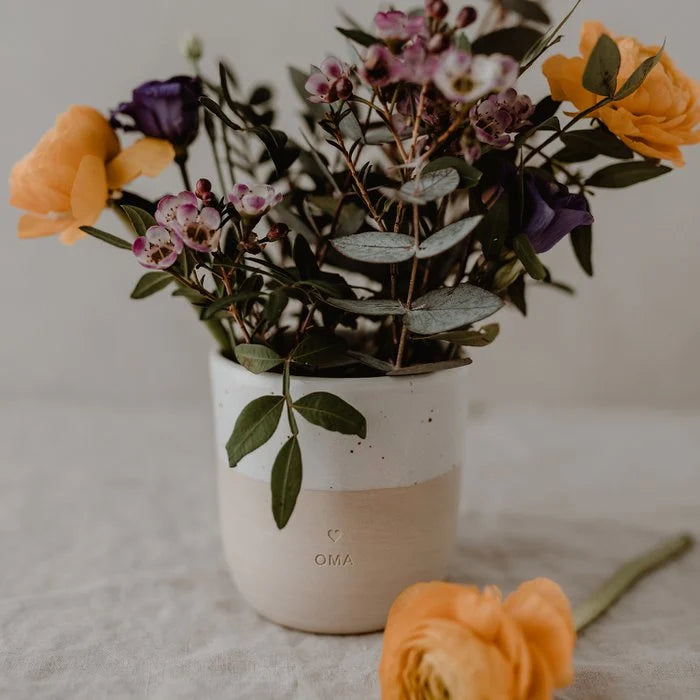 keramische mok koffiemok koffietas oma keramiek beige 