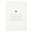 Witte ansichtkaart Lichtje Vol Liefde met een zwart hartje en een gedicht over liefde, kracht en licht in de nacht.