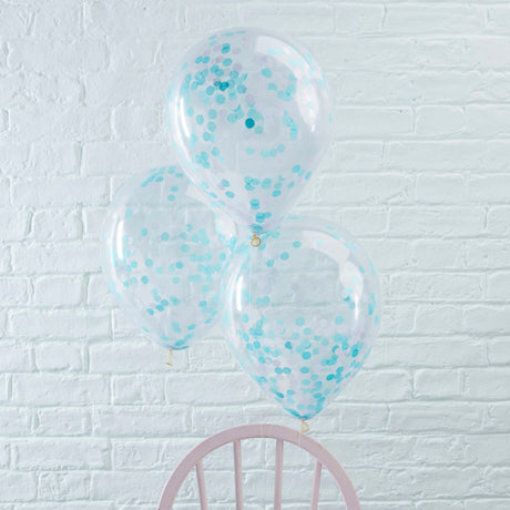 Ballon • Confetti Blue (5 stuks) - Helloboy