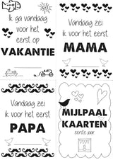 Mijlpaalkaarten '1ste jaar' (zwart-wit) - HelloBaby.be