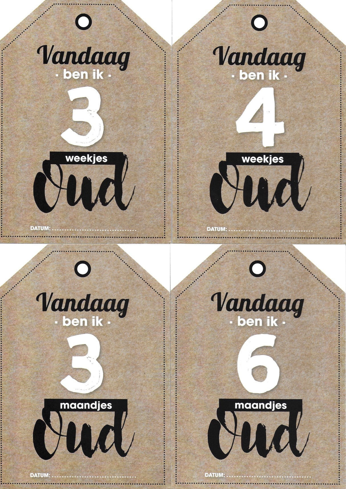 Mijlpaallkaarten '1ste jaar' (labels) - HelloBaby.be