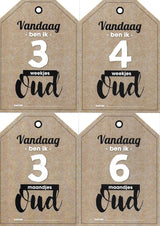 Mijlpaallkaarten '1ste jaar' (labels) - HelloBaby.be