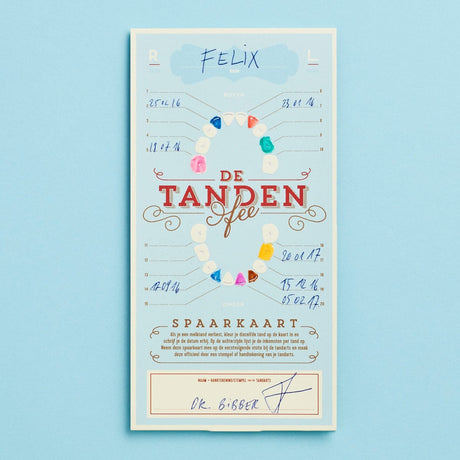 notitiekaart tandenkaart tandenfee spaarkaart dieter coppens tanden stratier