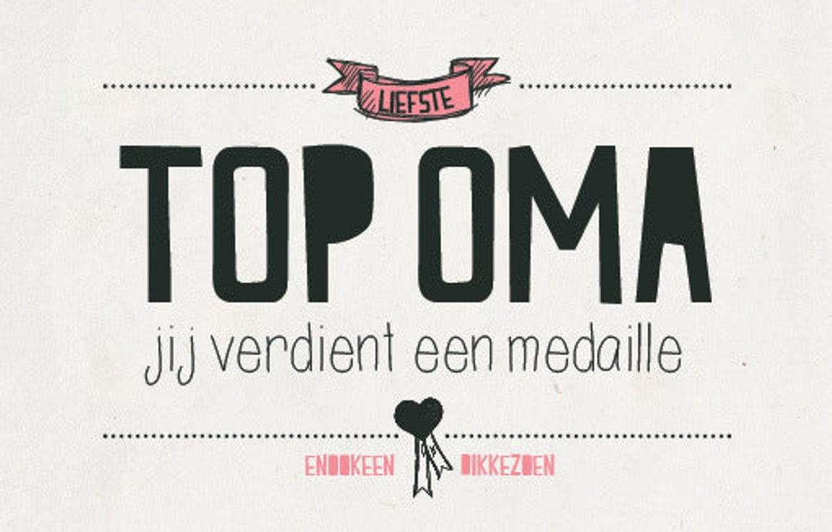 Wenskaart "liefste top oma" - HelloBaby.be